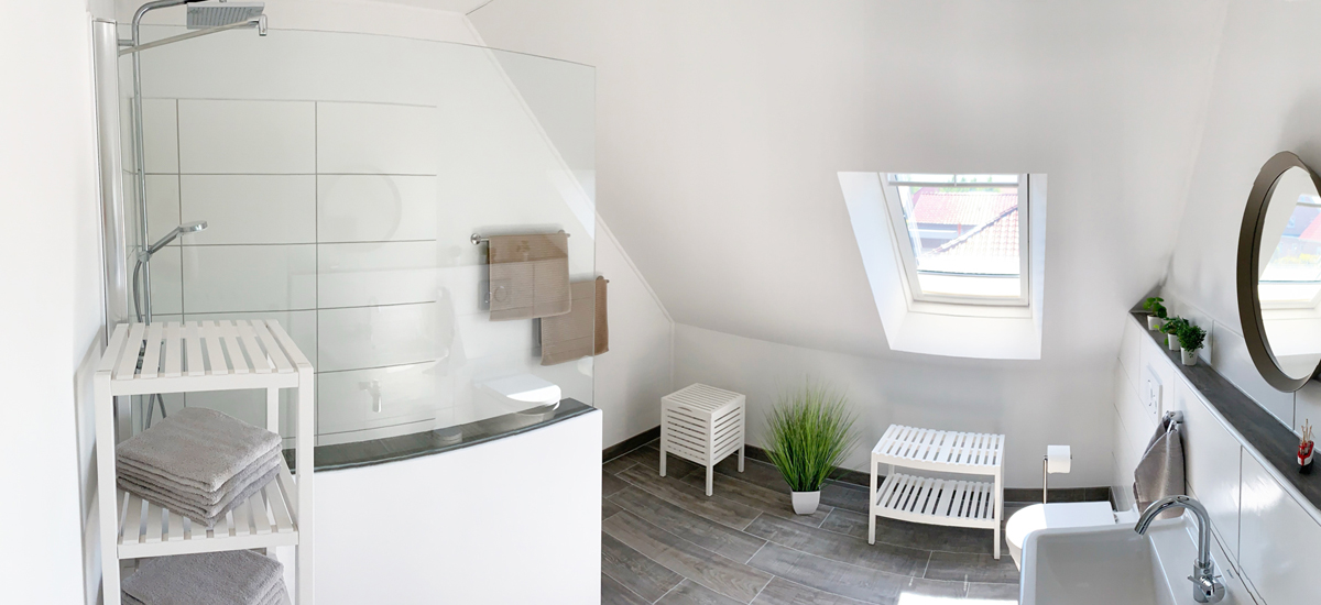 Badezimmer Ferienhaus Endje van de Welt Ditzum