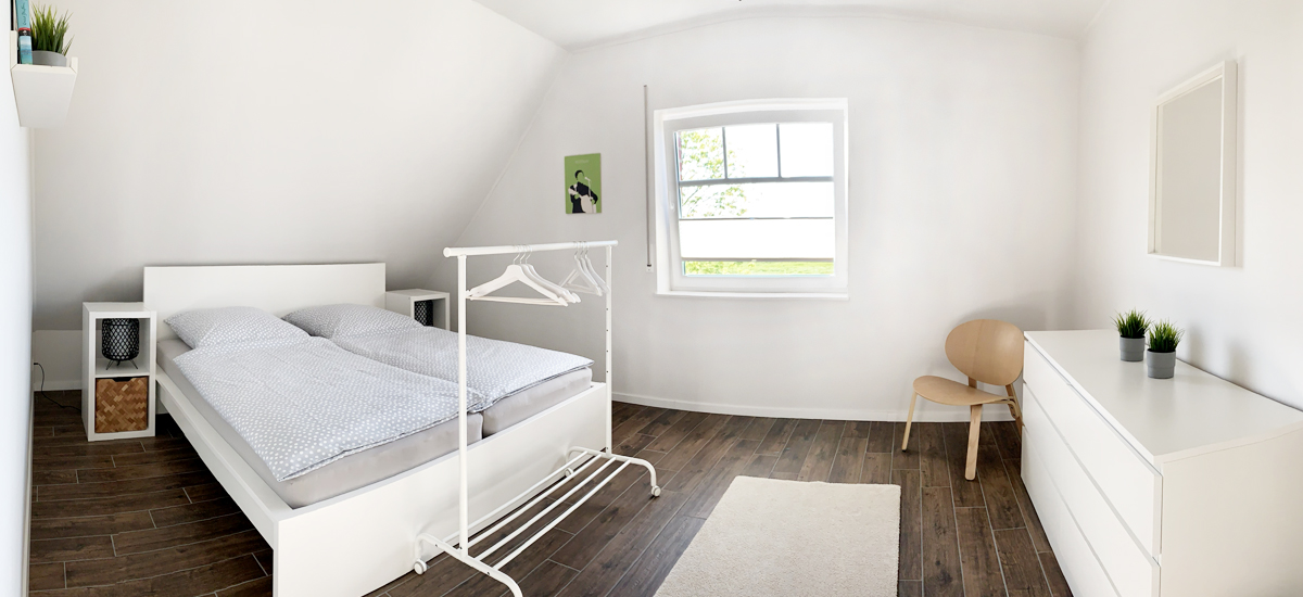 Schlafzimmer Ferienhaus Endje van de Welt Ditzum