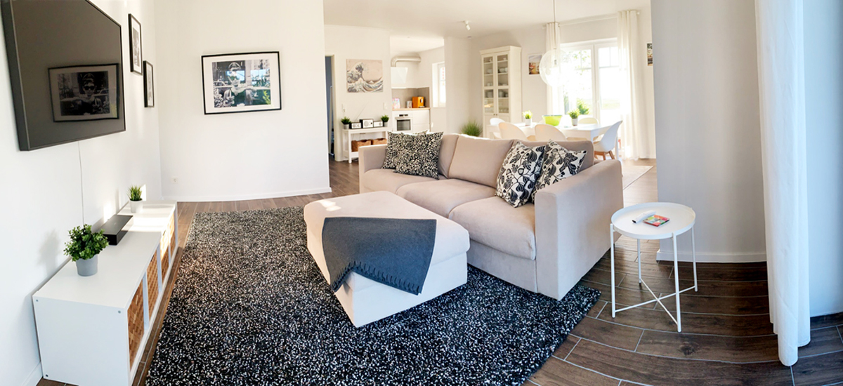 Wohnzimmer Ferienhaus Endje van de Welt Ditzum